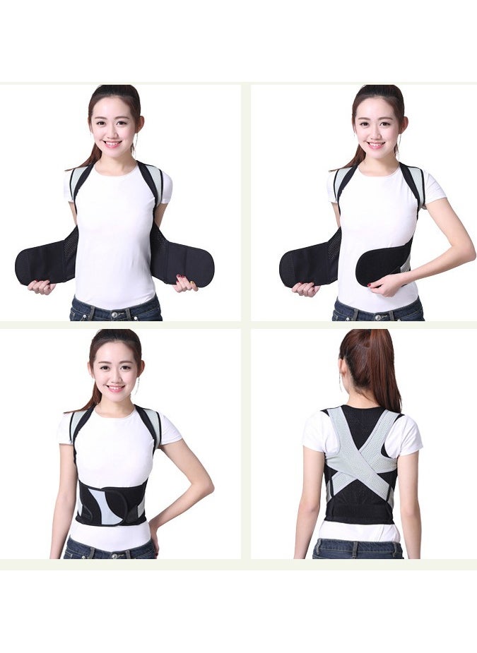 U+ Strap Correction Strap, Back Correction and Position Correction for Men and Women Back Correction Back Correction Scoliosis and Humpback Correction Back Pain Spine Correction Support Adjustable Position Trainer (Size: M)