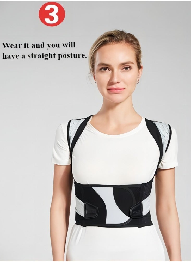 U+ Strap Correction Strap, Back Correction and Position Correction for Men and Women Back Correction Back Correction Scoliosis and Humpback Correction Back Pain Spine Correction Support Adjustable Position Trainer (Size: M)