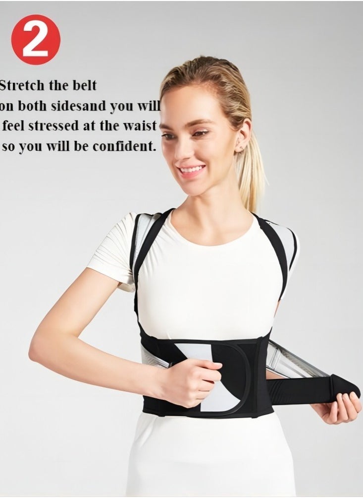 U+ Strap Correction Strap, Back Correction and Position Correction for Men and Women Back Correction Back Correction Scoliosis and Humpback Correction Back Pain Spine Correction Support Adjustable Position Trainer (Size: L)
