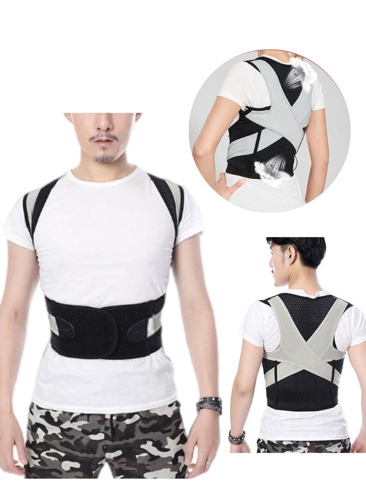 U+ Strap Correction Strap, Back Correction and Position Correction for Men and Women Back Correction Back Correction Scoliosis and Humpback Correction Back Pain Spine Correction Support Adjustable Position Trainer (Size: L)