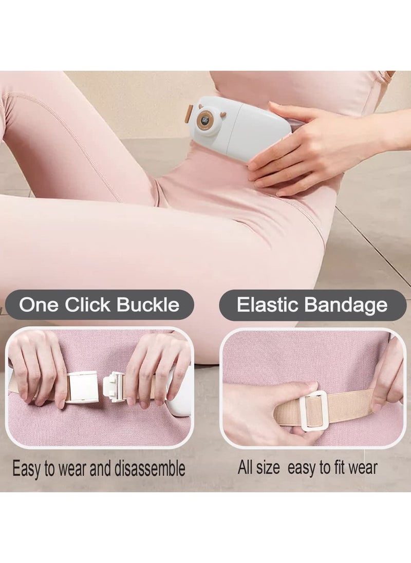Menstrual Heating Pad for Cramps Portable Wireless Fast 4 Heat Levels and 5 Massage Modes Foldable Massage Belt for Waist Belly Back Pain Relief for Women and Girls