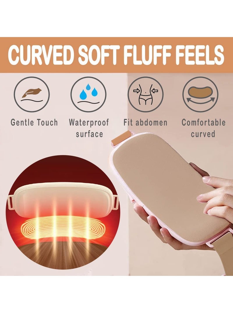 Menstrual Heating Pad for Cramps Portable Wireless Fast 4 Heat Levels and 5 Massage Modes Foldable Massage Belt for Waist Belly Back Pain Relief for Women and Girls