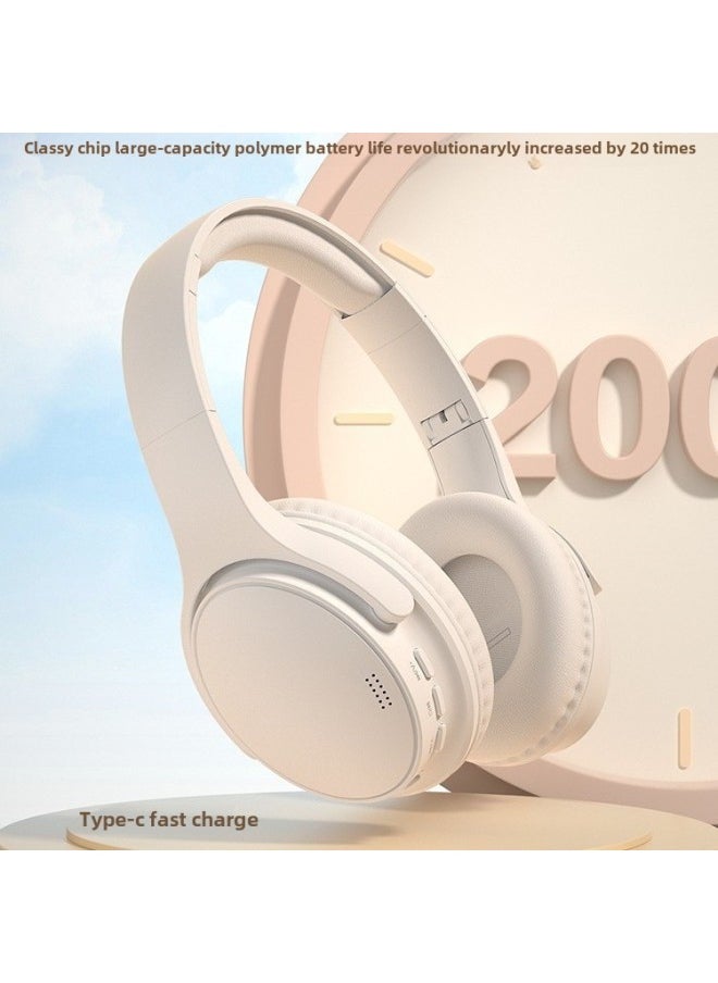 Game Sports Wireless Headset 0 Long Endurance Bluetooth Headset Noise Reduction 20 Computer Headset Hours Mobile Phone-Color:Official Standard Configuration - Cloud White - Flagship Version❤Hifi Tho