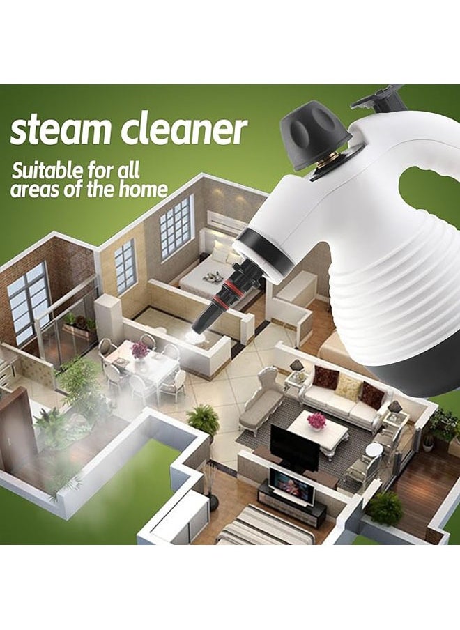 1050W Steam Mop with Detachable Handheld Cleaner - 350ml Multi-Purpose Steamer for Floors, Tiles, Windows, Couches, and Grout, Includes 16-Piece Accessory Kit