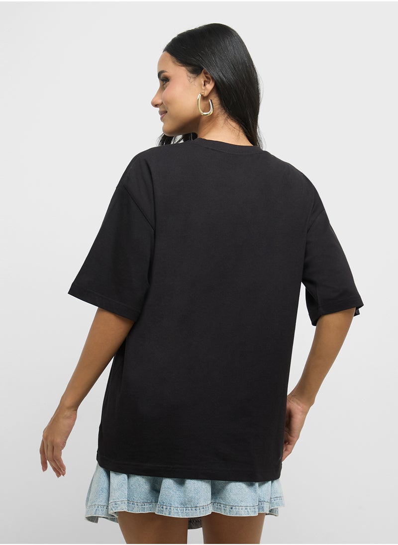 Oversize Leopard Print Graphic T-Shirt