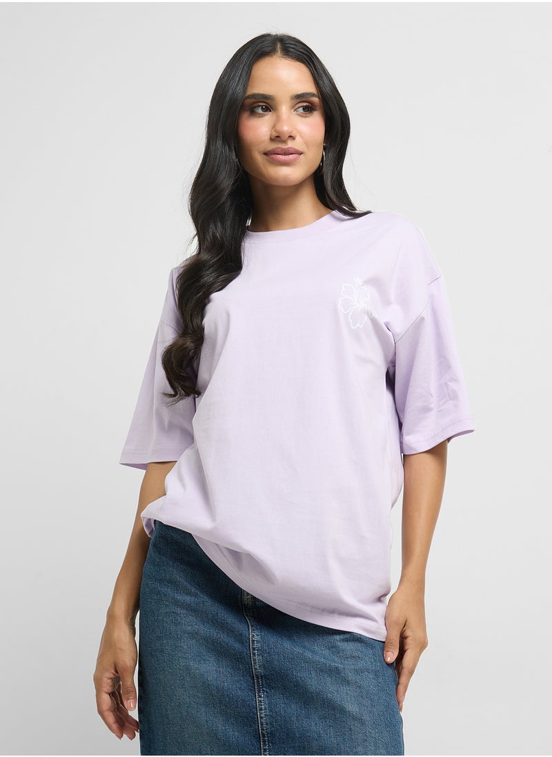 Oversize Back Print Graphic T-Shirt