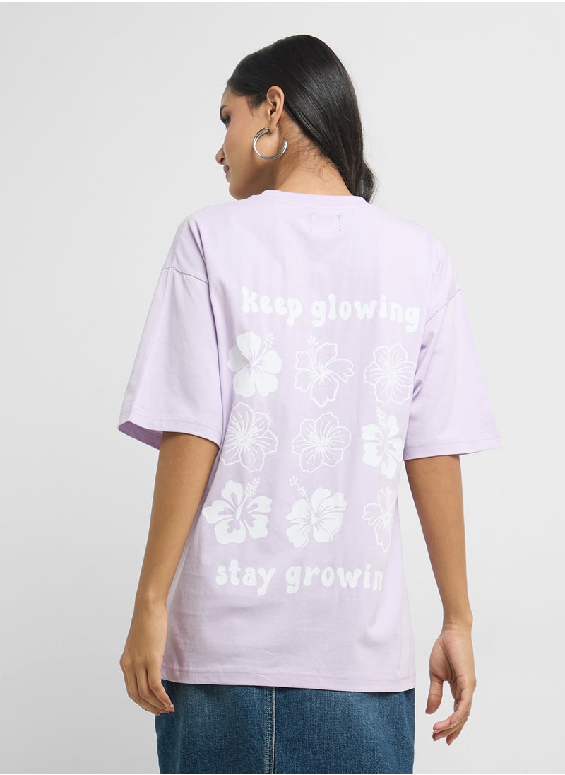 Oversize Back Print Graphic T-Shirt