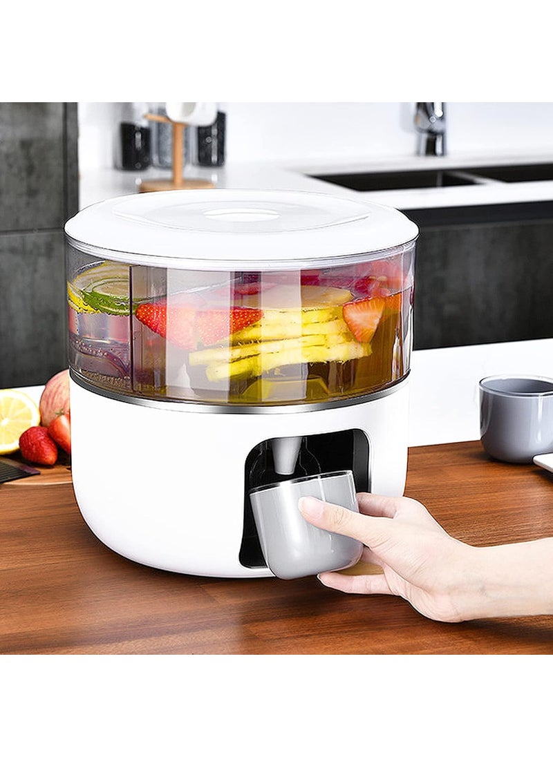 Ketumal 3 Chambers Beverage Kettle Rotating with LeakProof SpigotMilk Lemonade Dispenser Juice ContainersMini Water Dispense Fruit Teapot Milk Bucket Drink Container for Kitchen Home Party Bar