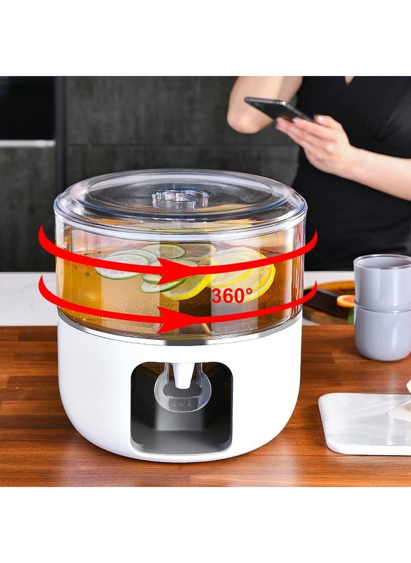 Ketumal 3 Chambers Beverage Kettle Rotating with LeakProof SpigotMilk Lemonade Dispenser Juice ContainersMini Water Dispense Fruit Teapot Milk Bucket Drink Container for Kitchen Home Party Bar