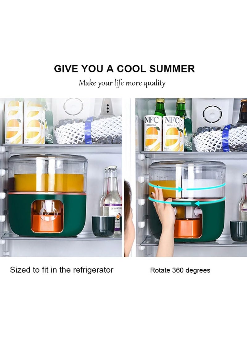 Ketumal 3 Chambers Beverage Kettle Rotating with LeakProof SpigotMilk Lemonade Dispenser Juice ContainersMini Water Dispense Fruit Teapot Milk Bucket Drink Container for Kitchen Home Party Bar