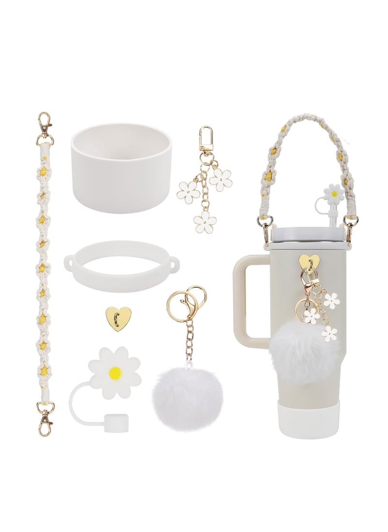 Stanley Cup Accessories Set, Water Bottle Handle Strap, Siliocne Stanley Cup Boot, Stanley Charms for Stanley Cup 40oz Tumbler, Handle Charm for Stanley Tumbler