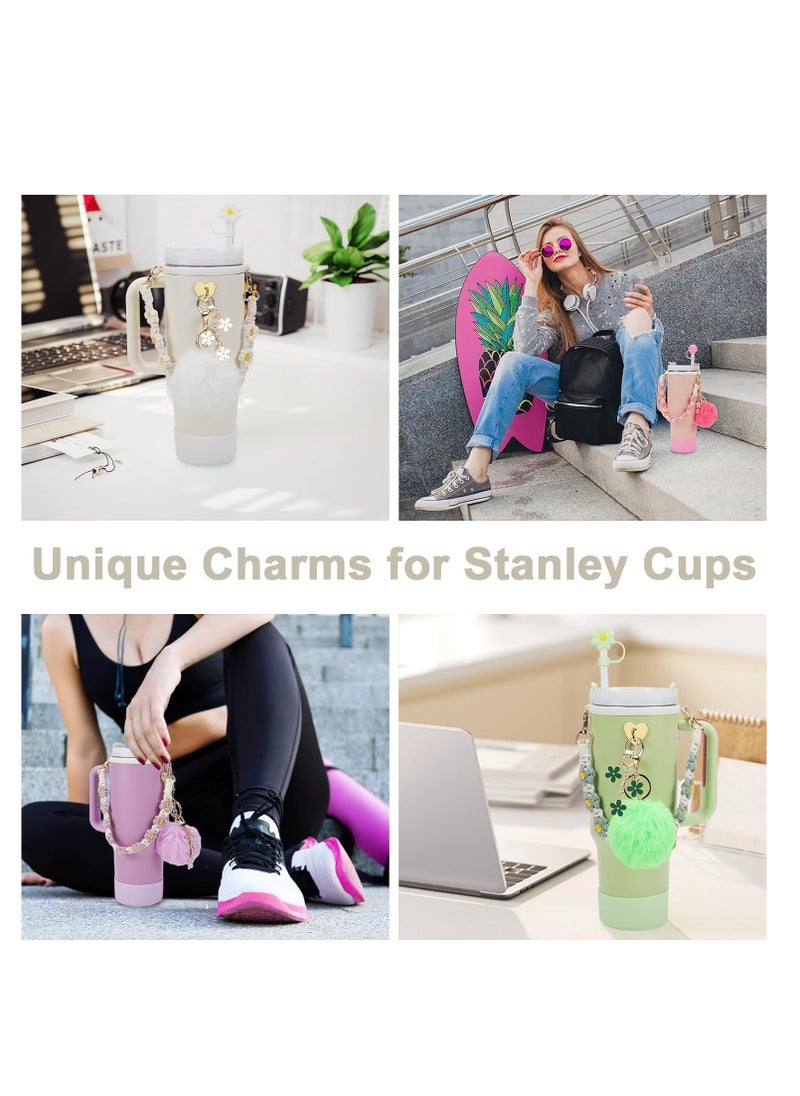 Stanley Cup Accessories Set, Water Bottle Handle Strap, Siliocne Stanley Cup Boot, Stanley Charms for Stanley Cup 40oz Tumbler, Handle Charm for Stanley Tumbler