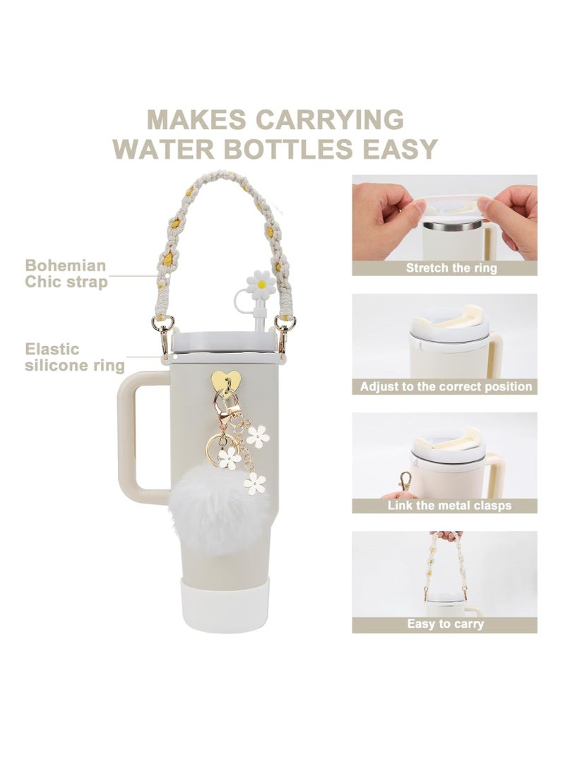 Stanley Cup Accessories Set, Water Bottle Handle Strap, Siliocne Stanley Cup Boot, Stanley Charms for Stanley Cup 40oz Tumbler, Handle Charm for Stanley Tumbler