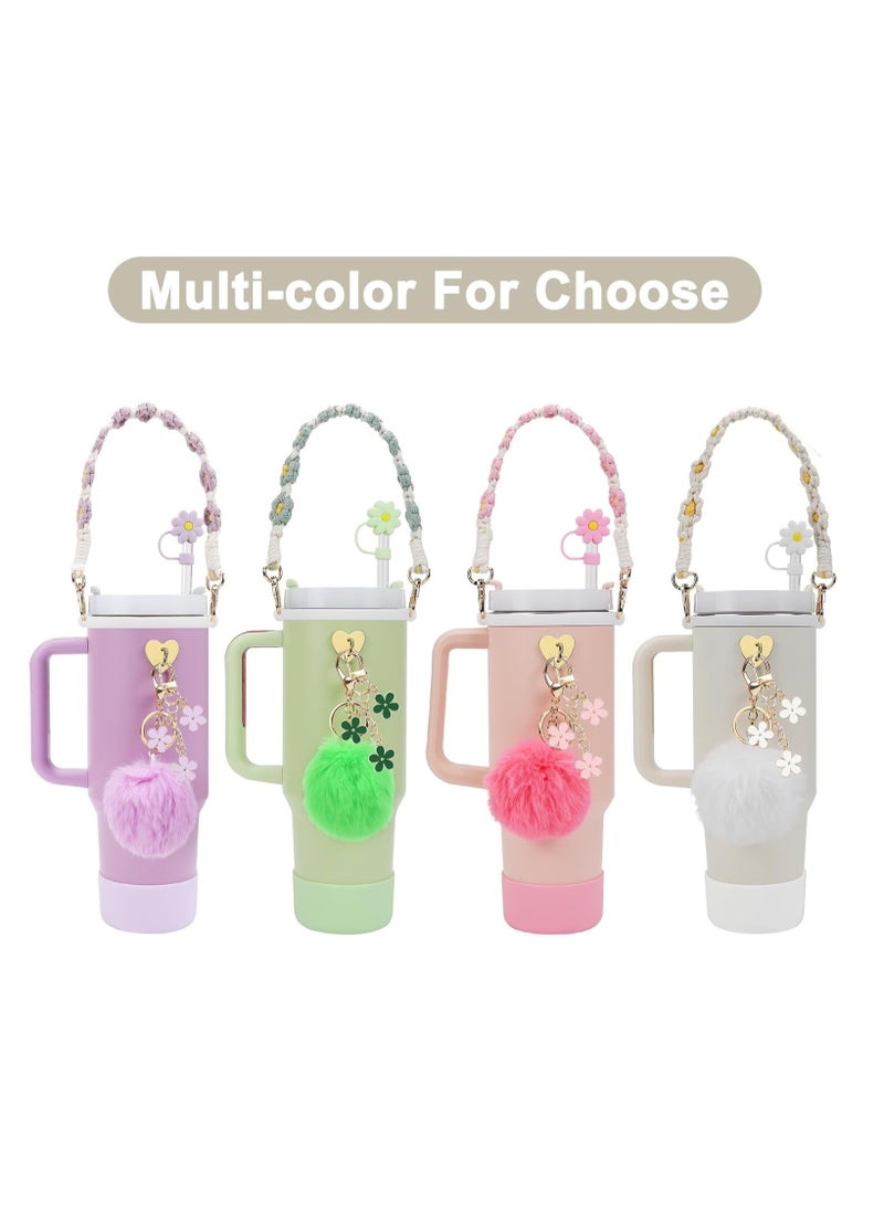 Stanley Cup Accessories Set, Water Bottle Handle Strap, Siliocne Stanley Cup Boot, Stanley Charms for Stanley Cup 40oz Tumbler, Handle Charm for Stanley Tumbler