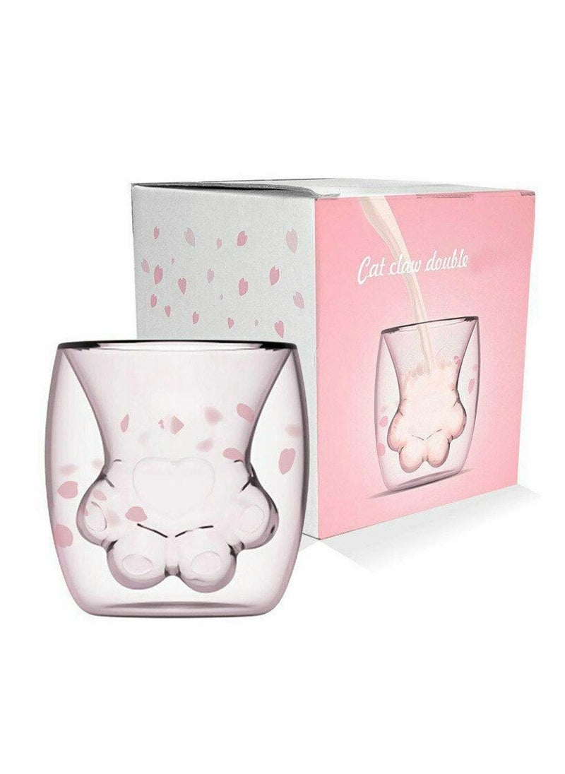 Cat Paw Cup, Cute Cat Mugs, Sparks Claw Glass Double Wall Cat Coffee Mugs