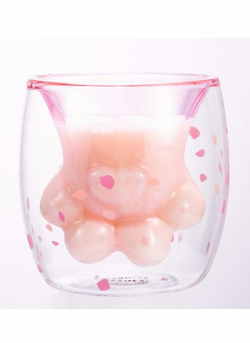 Cat Paw Cup, Cute Cat Mugs, Sparks Claw Glass Double Wall Cat Coffee Mugs