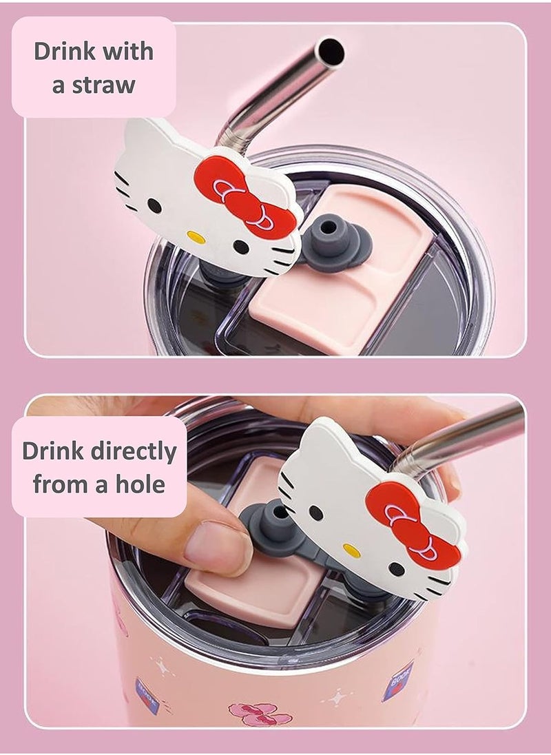 Hello Kitty Glass with Lid and Straw 600ml