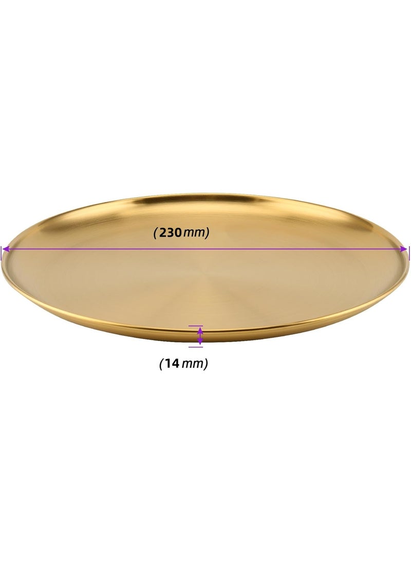 【 6-piece Set 】 304 Stainless Steel Plate | Fruit, Barbecue, Party Buffet Round Snack Platter | Dishwasher Safe and Rust proof Catering Accessories