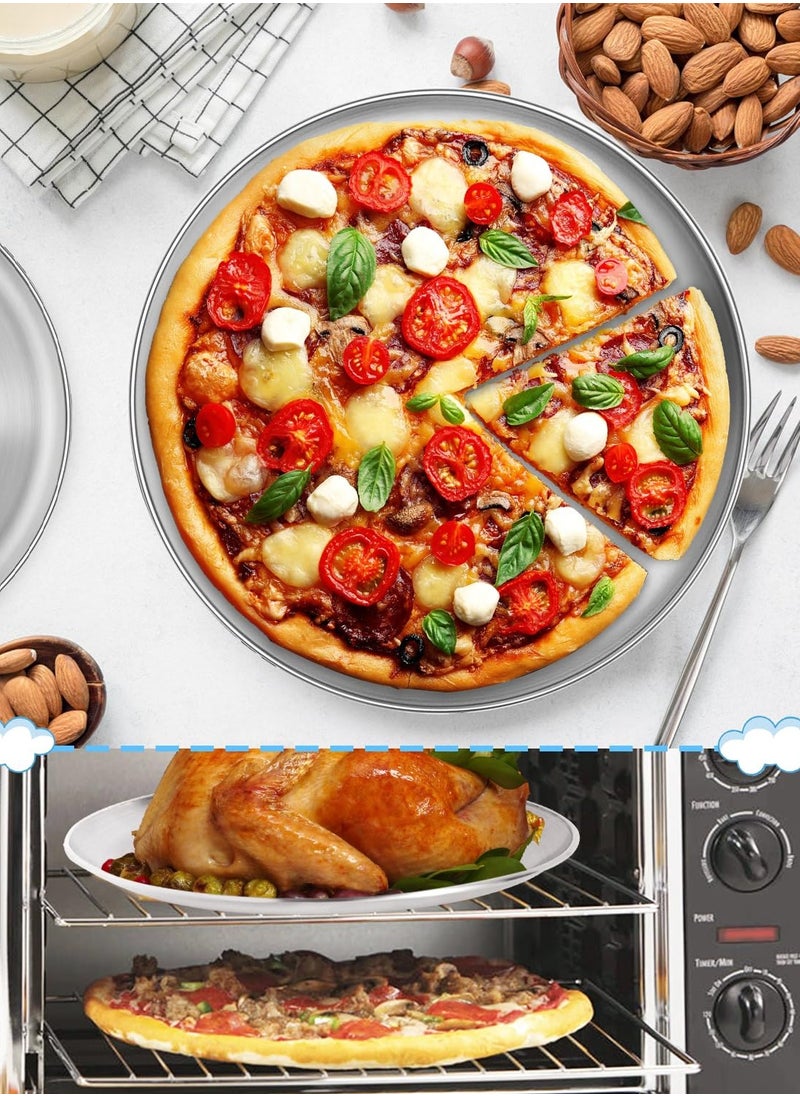 6 Piece Stainless Steel Plates, 9 (Approx. 22.9cm) Durability Dinner Plate, Metal 304 Round Dessert Feeding Serving Salad Pizza Tray for Picnic Camping, Reusable, Dishwasher Safe