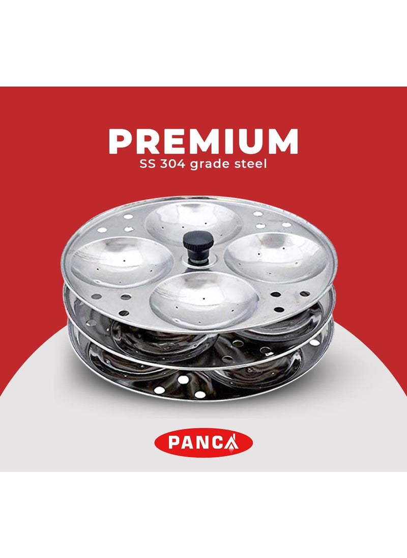 PANCA Stainless Steel Non Stick Idli Plates Idli Maker Idli Stand with Holes for Pressure Cooker 3 Plate