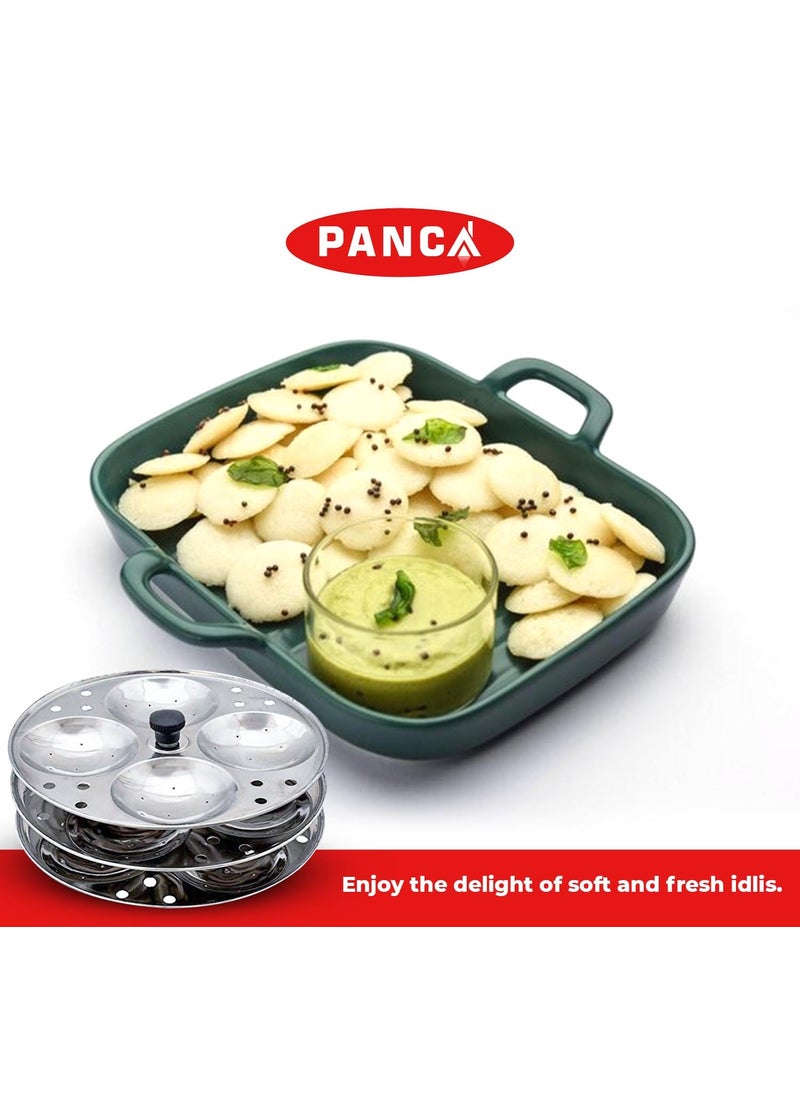 PANCA Stainless Steel Non Stick Idli Plates Idli Maker Idli Stand with Holes for Pressure Cooker 3 Plate