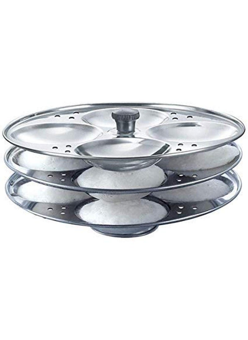 PANCA Stainless Steel Non Stick Idli Plates Idli Maker Idli Stand with Holes for Pressure Cooker 3 Plate