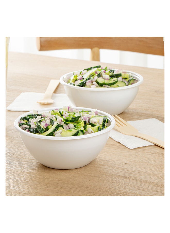 Restaurantware-7.4 Ounce Food Containers, 200 Disposable Salad Bowls - Lids Sold Separately, Heavy-Duty, White Plastic To Go Bowls, For Take Outs, Catering, Or Buffets, Serve Desserts Or Appetizers