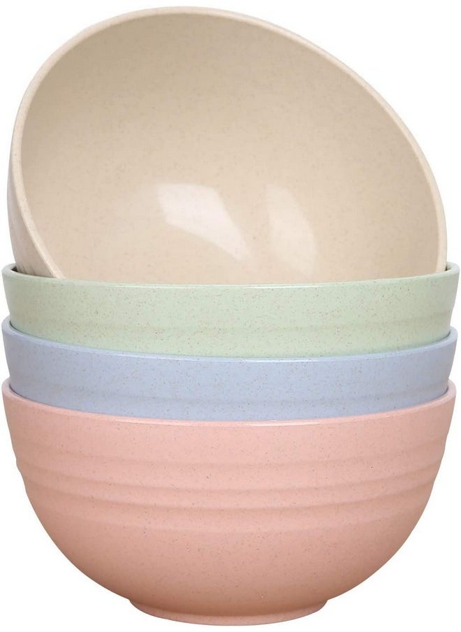 Unbreakable reusable mini Bowls Eco-Friendly Wheat Straw Dinner/Dessert/Salad Bowls Lightweight Noodle Bowl,Dishwasher & Microwave Safe bowls sets 5 Pieces (4.7')