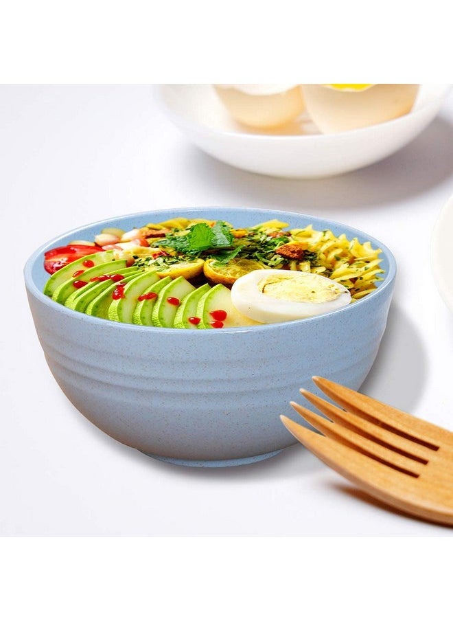Unbreakable reusable mini Bowls Eco-Friendly Wheat Straw Dinner/Dessert/Salad Bowls Lightweight Noodle Bowl,Dishwasher & Microwave Safe bowls sets 5 Pieces (4.7')