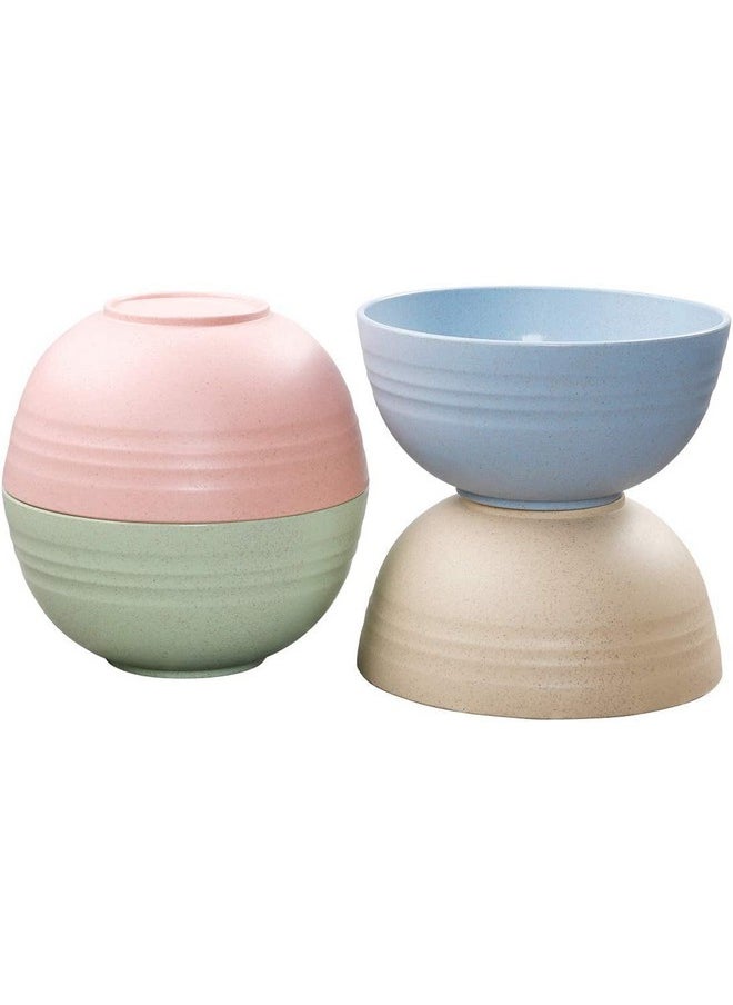 Unbreakable reusable mini Bowls Eco-Friendly Wheat Straw Dinner/Dessert/Salad Bowls Lightweight Noodle Bowl,Dishwasher & Microwave Safe bowls sets 5 Pieces (4.7')