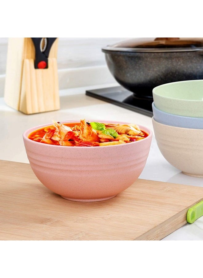 Unbreakable reusable mini Bowls Eco-Friendly Wheat Straw Dinner/Dessert/Salad Bowls Lightweight Noodle Bowl,Dishwasher & Microwave Safe bowls sets 5 Pieces (4.7')