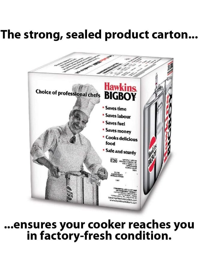 22 Liters Bigboy Aluminium Pressure Cooker With Inner Lid,Silver