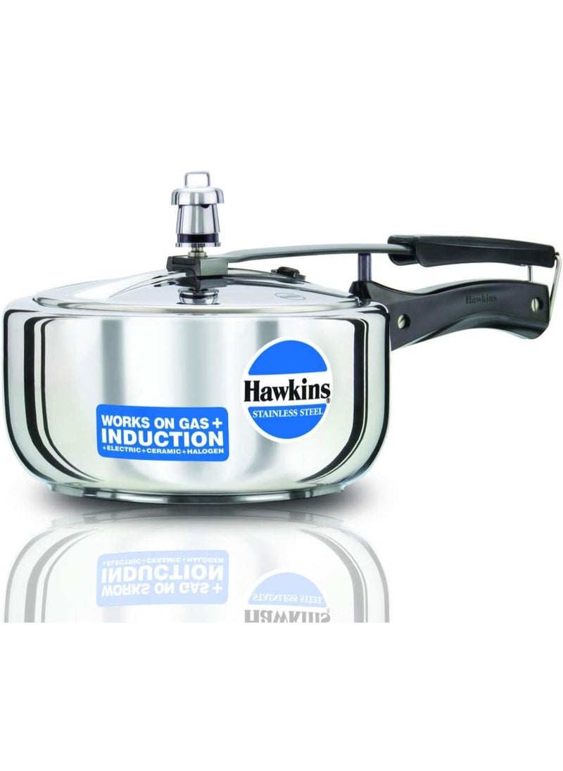 Hawkins Stainless Steel Induction Compatible Base Pressure Cooker, 3 Litres, Silver