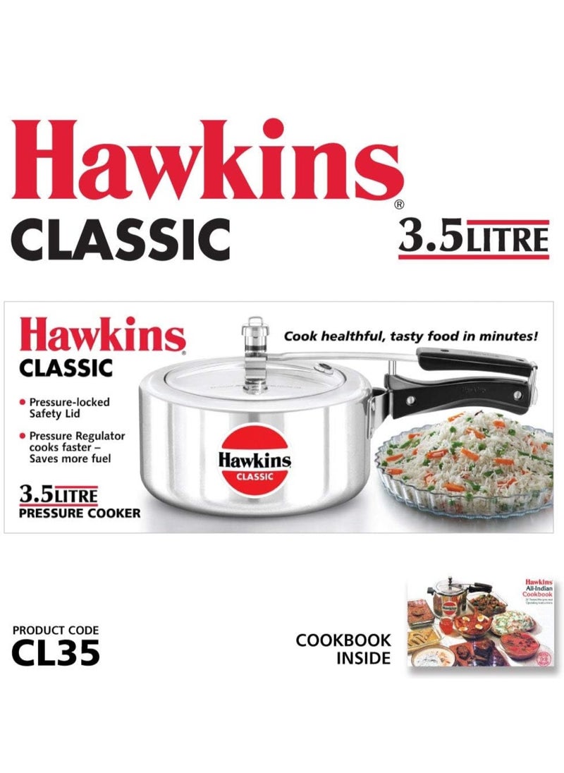 Classic 3.5 Litre Aluminium Inner Lid Pressure Cooker, Best Cooker, Silver (CL35)