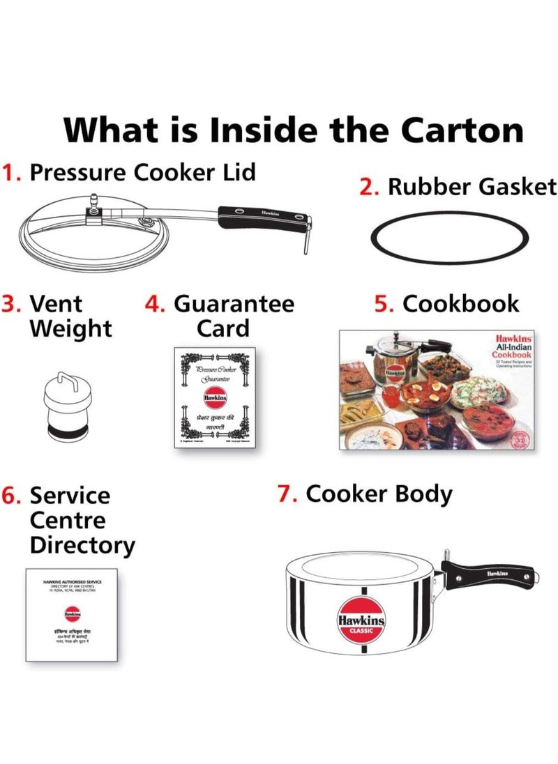 Classic 3.5 Litre Aluminium Inner Lid Pressure Cooker, Best Cooker, Silver (CL35)