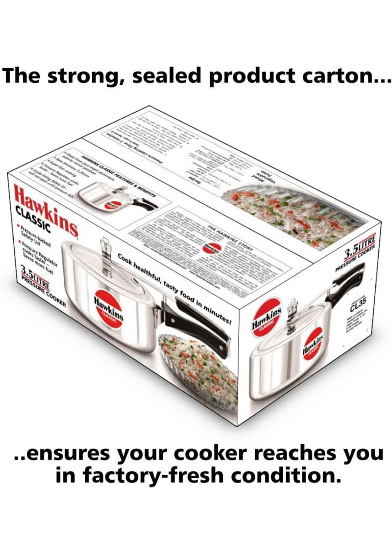 Classic 3.5 Litre Aluminium Inner Lid Pressure Cooker, Best Cooker, Silver (CL35)