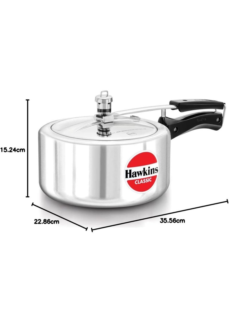 Classic 3.5 Litre Aluminium Inner Lid Pressure Cooker, Best Cooker, Silver (CL35)