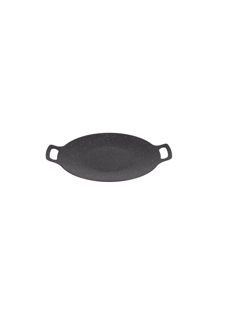 34 cm Deep Tawa- RF12507/ Aluminum Body with Granite Non-Stick Coating, for Roti, Chapatti, Dosa, Tortilla, Crepe, Pancake, etc./ Multi-Purpose Flat Skillet Pan, Compatible with Induction, Hotplate, Halogen, Ceramic Gas Types, PFOA Free and PTFE Free/ Black Black Black