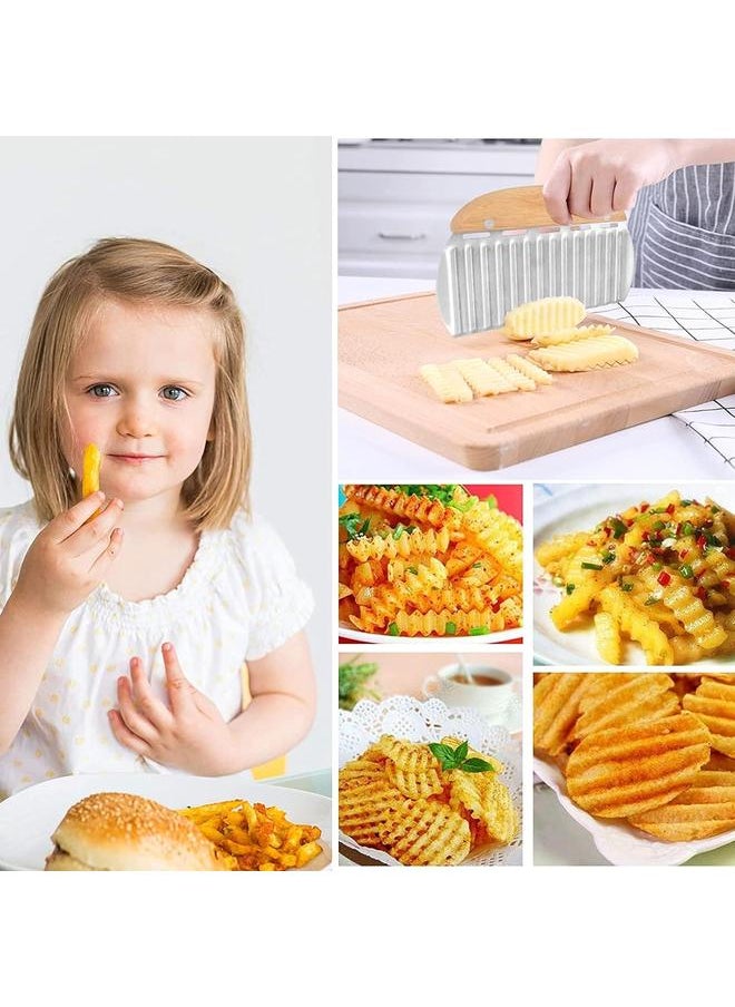 Stainless Steel Wave Cutter Potato Cutter for Potatoes, Crinkles, Chips and Fruits, Vegetable Blade with Wavy Edge for Vegetables