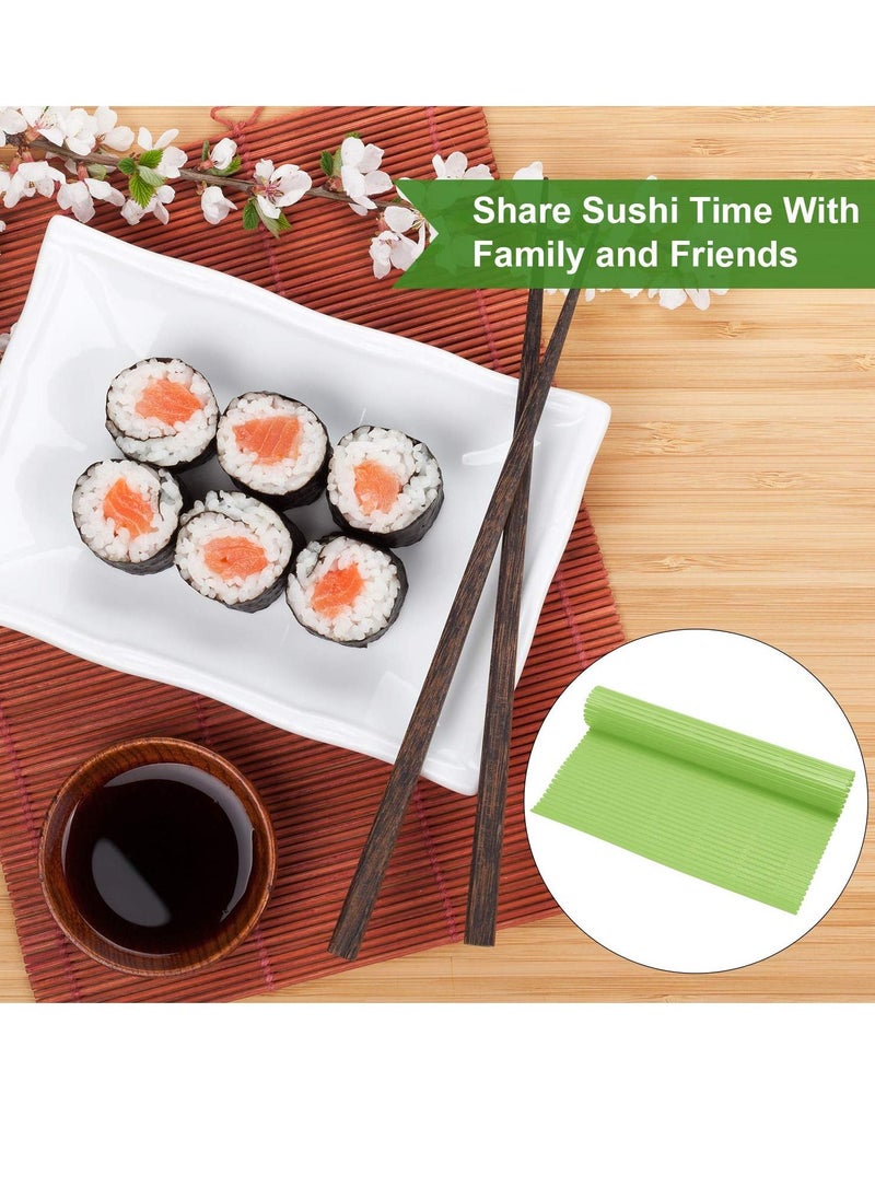 3 Pieces Kitchen Sushi Rolling Mat Non Stick Sushi Making Kit , Plastic Sushi Rolling Maker Homemade,,Durable Sushi Mat Roller for Home-Made DIY Sushi 8.27*9.16inch  (Red, Green and Blue)
