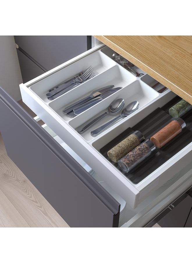 Cutlery tray/tray with spice rack, white/anthracite, 52x50 cm
