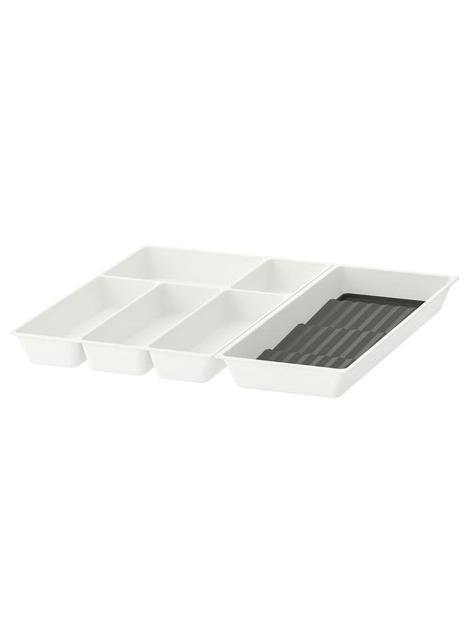 Cutlery tray/tray with spice rack, white/anthracite, 52x50 cm