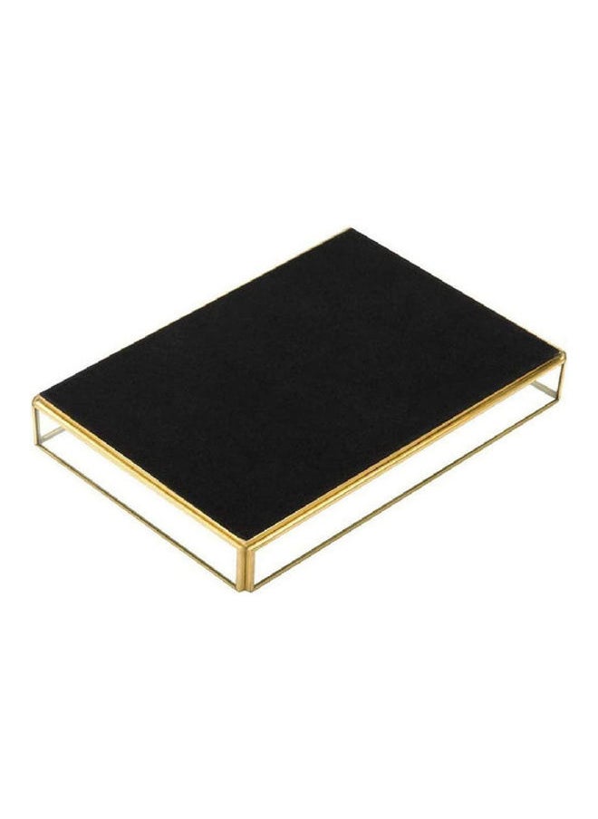 3-Piece Metal Glass Serving Trays Gold/Clear 30x20x5cm