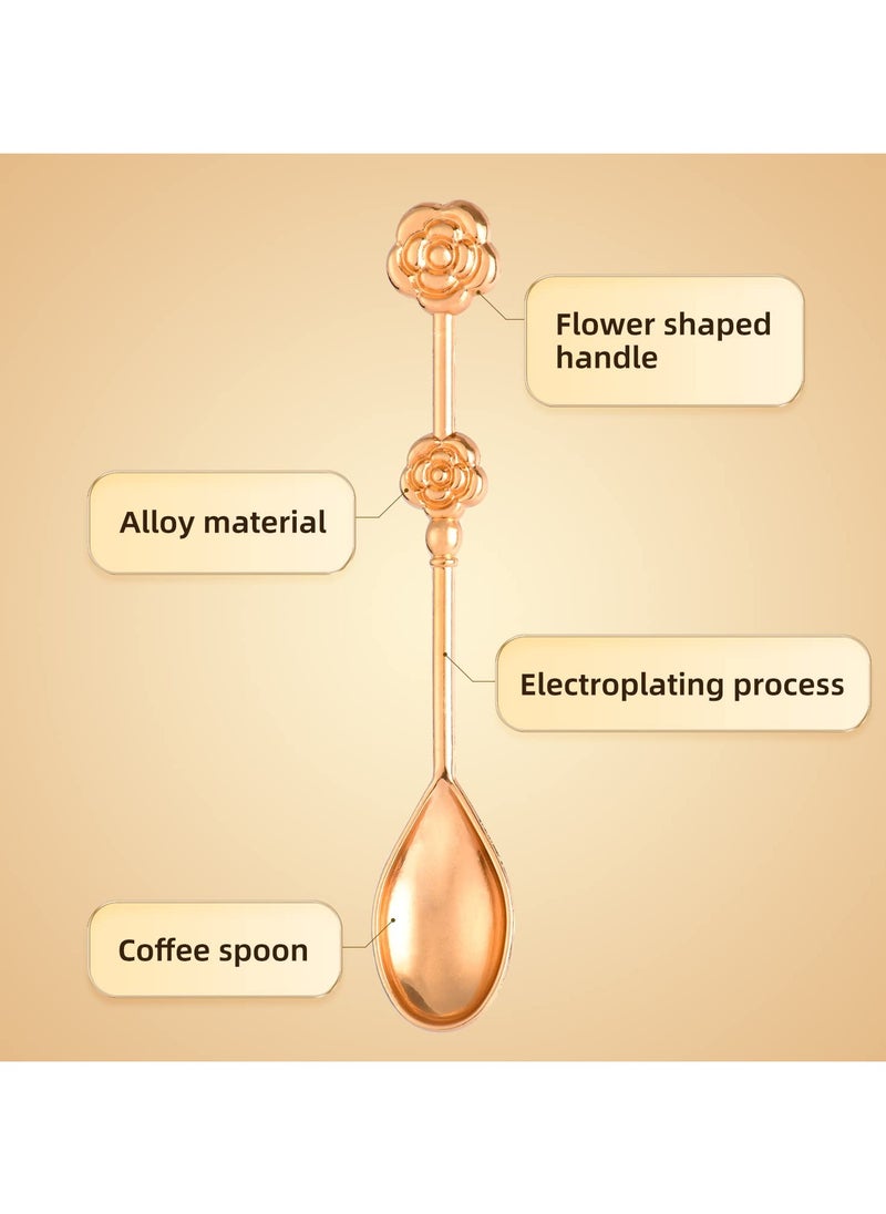 20 Pcs Teaspoons, Gold Rose-shaped Coffee Spoon Teaspoon, Teaspoon Gift Set for Wedding Gift, Bridal Shower, Baby Shower Favors, Drink Spoon Gifts and Souvenirs for Guests (10 Packs)