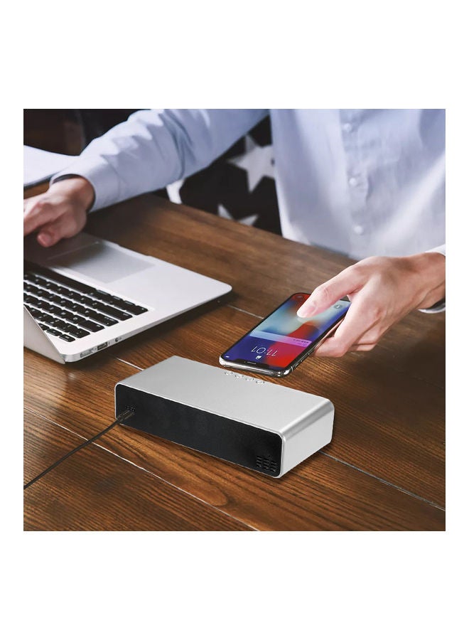 LED Desk Alarm Clock With Thermometer Silver