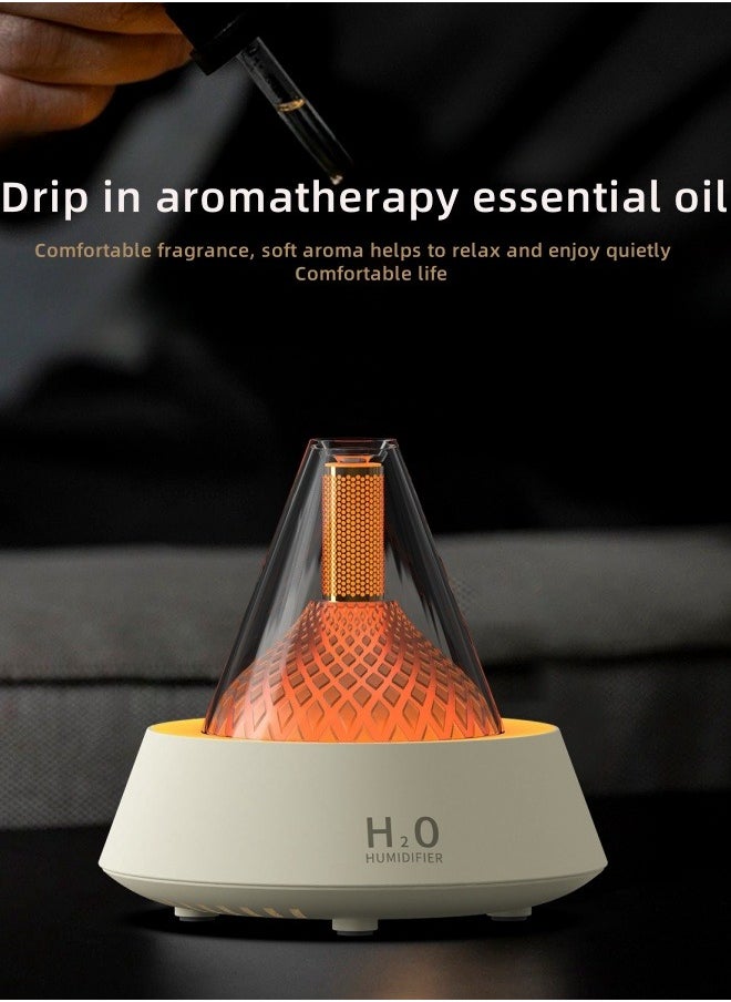 Seven-color dazzling simulated candlelight aromatherapy machine, household silent desktop small humidifier essential oil fragrance machine.
