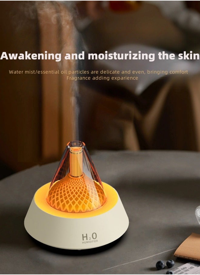 Seven-color dazzling simulated candlelight aromatherapy machine, household silent desktop small humidifier essential oil fragrance machine.