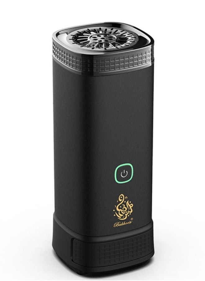 Electric Incense Burner Car Electric Incense Censer Portable USB Rechargeable Smart Electronic Arabic Incense Burner Holder for Car and  Home Use (Black)