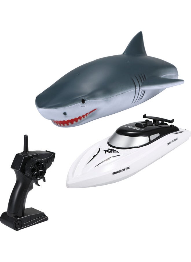 Remote Control 2.4GHz RC Boat Toy with Removable Shark Shell for Kids 27.00 x 14.00 x 18.50cm