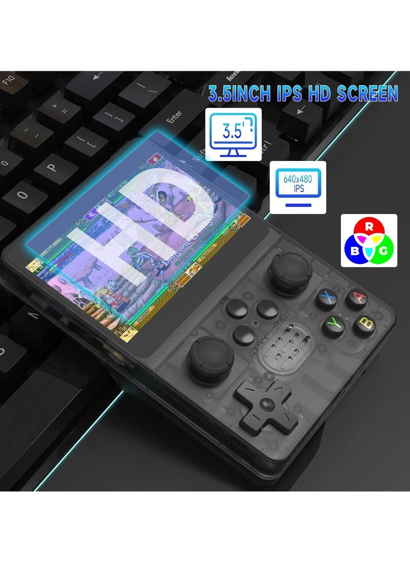 Retro Handheld Gaming Console, Portable Pocket Gaming Console, 3.5-inch IPS Screen, 64G TF Card, Built-in 15+ Emulators and 5000+ Classic Games, Video Gaming Console with Linux OS and 3500mAh Battery